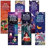 EpikPage Lesezeichen mit Zitaten über Bücher und Lesen – kleine Geschenke für Frauen, Freunde, Kinder, Schüler, Lehrer, Buchliebhaber – Mitgebsel Kindergeburtstag – Steifes Papier Bookmarks – 18er-S