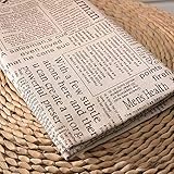 ONECHANCE Baumwollstoff Muster zum Nähen Meterware 100x150cm Leinenstoff Bedruckt für Polsterung Kissenbezug Color Zeitung Size 1 M
