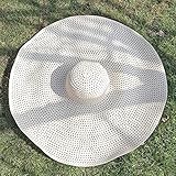 Sonnenhut Strohhut Hut Damen 25Cm Big Beach Hut Frauen Mütze Breite Krempe Sonnenhüte Faltbar Hohl Atmungsaktiv Damen Strohhüte-Beig