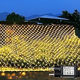 Joycome 204 LED Lichternetz, 3x2m Lichterkette Netz mit 8 Modi, Wasserdicht Lichterkettennetz mit Stecker für Weihnachten Party Zimmer Wand Hochzeit Schlafzimmer Außen Innen Deko (Warmweiß)