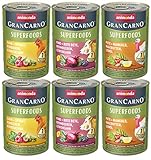 animonda GranCarno adult Superfoods Hundefutter, Nassfutter für ausgewachsene Hunde, Variation, 6 x 400 g