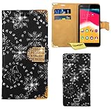 FoneExpert® Wiko Rainbow Jam Handy Tasche, Bling Luxus Diamant Hülle Wallet Case Cover Hüllen Etui Ledertasche Premium Lederhülle Schutzhülle für Wiko Rainbow J