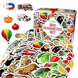 magdum Magnete Kinder Bauernhoftiere+Zoo+Obst+GEMÜSE+Transport Foto - 110 GROßE Kühlschrank Magnete für Kleinkinder - Kinder Magnete - Magnete für magnettafel - Magnete kühlschrank - Kinder Geschenk