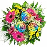 Farbenfrohe Blumen - Rainbow Disco - Blumenstrauß mit Regenbog