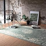 FRAAI Teppich Vintage - Wonder Grün - 140x190cm - Kurzflor - Antik, Vintage - Klassik, Orientalisch - Wohnzimmer, Esszimmer, Schlafzimmer - Carp