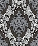 Vliestapete Barock schwarz silber grau Glitzer Glam 541663