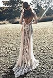 Stilvolle Einfachheit Brautkleid Vintage Lace Backless Boho Beach Stilvolle Einfachheit Brautkleider Langarm Nude Futter Country Bohemian Brautkleider Hippie Gypsy Bride Dress Stilvolle Einfachheit B