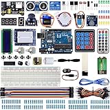 Miuzei Starter Kit für Arduino R3 Projekte mit Mikrocontroller, LCD1602 Modul, Steckbrett, 9V Batterie, Servo, Sensoren, Tutorial MA13