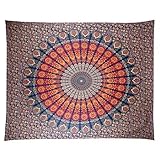 Anyasen wandteppich Boho Indischen Paisley Mehrfarbige Wandbehang Indisch Psychedelic Mandala Tapestry Elefant Tagesdecke Wandtuch Gypsy Hippie Tuch Bohemien Decke Tuch für Room Decor 200x150