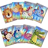 Geburtstagskarte Set für kinder,Große Lustig Tiermotiven 3D Geburtstagskarten Blanko Multipack mit Umschlag und Einlage,Grusskarte Geburtstag für Mädchen, Jungen, Freunde(8 Set)