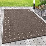 Flachgewebe Teppich Indoor Outdoor-Teppich Sisal Optik Einfach Gemustert Braun, Grösse:160x230 cm, Farbe:B