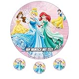 Tortenaufleger Geburtstag Tortenbild Zuckerbild Oblate Motiv: Disney Princess 01 (Oblatenpapier)