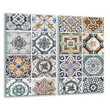 QTA | Herdabdeckplatten Set 2x30x52 cm Ceranfeld Abdeckung Glas Spritzschutz Abdeckplatte Glasplatte Herd Ceranfeldabdeckung Mosaik
