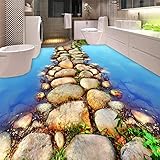 PVC Selbstklebende Wasserdichte 3D Bodenfliesen Tapete Moderne Fluss Stein Fototapeten Badezimmer Küche 3 D Bodenbelag Tapeten-150 * 105