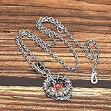 Damen Halskette mit Anhänger Herz, Funkeln Kubisches Zirkonia Liebe für Immer Kette für Frauen Mädchen Schmuck Geschenk,Sterling Silber Herrenanhänger, Paar Punk-Stil Halskette-60 cm_925er Silb