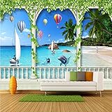 HUANG YA HUI Wallpaper Fototapeten Blick Auf Das Meer Naturlandschaft 3D Stereo Raum Hintergrund Wand Papier Home Decor Wandb