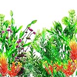 OrgMemory Plastikpflanzen für Aquarien, Fisch Tank Dekoration, (29 Stück, 12-30cm), Aquarium Wasserp