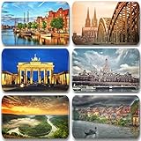 Merchandise for Fans Deutschland/Germany Sehenswürdigkeiten - 6 rechteckige Kühlschrankmagnete 7X 4,5 cm - 03 für Memoboard Pinnwand Magnettafel Whiteb