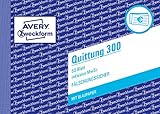AVERY Zweckform 300 Quittungsblock (A6 quer, 50 Blatt, fälschungssicher, inkl. MwSt., mit 1 Blatt Blaupapier, für Deutschland und Österreich) weiß
