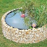 bellissa Gabionen Hochteich - 95577 - Teich für den Garten, inkl. Teichfolie und Trennvlies - Durchmesser 146/126 cm, Höhe 40