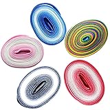 beifon 5 Paar Flache Schnürsenkel Regenbogen farbverlauf bunte Schuhbänder Flachsenkel Breit 120cm Lang Shuhband für Sneaker Sportschuhe Turnschuhe (Rot/Pink/Blau/Schwarze/Rainbow)