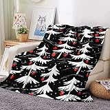 Candy101 Weihnachten Kuscheldecke Flauschig Decke mit Karikaturdruck - 130 x 150 cm Sofa Decken, Weich und Warm Wohndecke für Sofa Couch Bett, Weihnachtsdecke als Bettüberwurf (H, 130x150 cm)