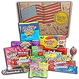 Süßigkeiten Amerikaner - 100% vegetarischer Snack und Süßigkeitenschachtel - Klassisches USA-Markenset, leckere Leckereien, perfektes Geschenk für Kinder, Erwachsene - Geburtstag, Weihnachten, O