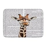 Fußmatten, südafrikanische Giraffe Wildtier Zeitung Hintergrund, Küche Boden Badteppich Matte Saugfähig Innen Badezimmer Dekor Fuß