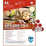 SKULLPAPER® Klebefolie transparent zum Aufkleben und selbst Gestalten - für Laserdrucker (A4-10 Blatt)