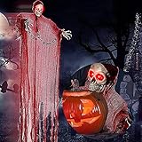 150cm Halloween Hängende Geister Deko,Halloween Deko Horror,Horror Halloween Skelett,hängendes Gespenst Gespenst Türvorhang,Deko Sensenmann,Halloween Deko Dekoration Grusel S