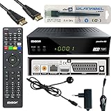 Edision Piccollino S2 Full HD Satelliten-Receiver FTA HDTV DVB-S2 (HDMI, USB 2.0,Scart,Display,CA,LAN) Deutsch vorprammiert inkl.Wlanabel und HDMI Kab