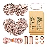 X/L DIY-Morse-Code-Schmuck Machen Set für Morse-Code-Armband-Halskette, Morse-Code Decodierung Karte und Leder Cord, runde Abstandshalter Perlen, Lange Rohr-Ab