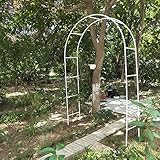 LKP Hochzeitsbogen Schwarz/Weiß Gartenbogen, Metall-bögen 19mm Durchmesser, Reben-Rosen-Pflanzenspalier-Rankgitter, Gartenlaube Dekoration Für Rasen (Color : White, Size : 240x220cm)