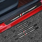 QUXING 4 Stück Kohlefaser Einstiegsleisten Türschweller Trittplatten, für FIAT Punto 2 GT 188 Auto 2009-2021 Auto Schutz Aufkleber Pedal Car Door Sill Zubehör S