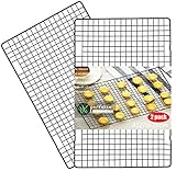 Güker 2 Stück Abkühlgitter eckig,Kuchengitter Rechteckig mit Antihaftbeschichtung,extra große Auskühlfläche und schnelles Auskühlen-41x25