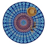 Manfâ Indian Feather Mandala strandtücher tragbar runde150cm Sand Proof Ultraleicht und schnelltrocknend Ideal als Strandtuch wandteppich Picknick