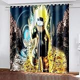 XDJQZX Vorhänge Kinderzimmer - Ösenvorhang 2Er Set 200X200 cm - Schlafzimmer Gardinen Blickdicht, Wohnzimmer Thermo Fensterdekoration 3D Cartoon-Junge Druck Verdunklungsvorhäng