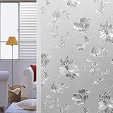 Shackcom Fensterfolie Selbsthaftend Blickdicht 90x400CM Sichtschutz Sichtschutzfolie Statisch Haftend Anti-UV Dekorfolie für Bad Küche Büro Zuhause-Z005