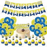 Minions Thema Party Dekoration, Hilloly 26 Stück Minion Ballons Luftballons Geburtstag für Minions, Geburtstag Party Dekoration Banner, für Party Dekoration Children's Birthday Party Dek