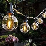 Lichterkette Außen, Hidixon G40 9.8M LED Lichterkette Glühbirnen Aussen Strom mit 25+1 E12 Kunststoff Birnen, Wasserdicht Outdoor Lichterketten für Garten, Terrasse, Weihnachten, Hochzeiten, Party