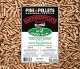 PINI Grillpellets 15 KG – Holzpellets 100% Eiche №2 zum Grillen, Räuchern, Smoken auch für pelletbetriebene Pizzaö