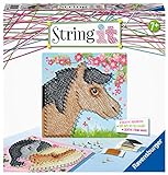 Ravensburger Creation 18119 String it Midi Horses – Kreative Fadenbilder mit süßen Pferden kinderleicht aus Kunststoffpins und bunten Faden, W