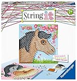 Ravensburger Creation 18119 String it Midi Horses – Kreative Fadenbilder mit süßen Pferden kinderleicht aus Kunststoffpins und bunten Faden, W