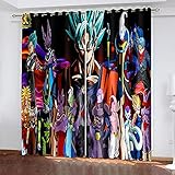 JJBWZX Vorhänge Blickdicht Schlafzimmer Wohnzimmer Vorhang 260X240 cm (B X H) 2Er Set Mit Ösen 3D Anime Charakter Junge Muster Druck Verdunkelungs Gardinen Kinderzimmer Thermovorhang