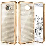 ONEFLOW Samsung Galaxy A3 (2016) | Hülle Glitzer Gold Silikon Shiny Back-Cover Silikonhülle Glitter Schutzhülle Ultra-Slim Case für Samsung Galaxy A3 2016 Handy-Hülle Dünn T