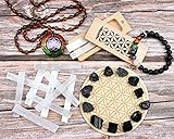 Yunoun Bulk Selenite Sticks & Black Tourmaline for Clearing Energy, Reiki, Protection Grids, Charging Healing (28 Stück)