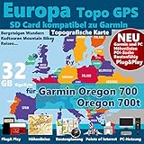 ★Europa Outdoor Topo GPS Karte auf 32GB MicroSD-Card Navigation für Garmin Oregon 700, Oregon 700t ★ GELD-ZURÜCK-GARANTIE