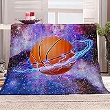 MJDPDM Decke 180X200Cm Stern-Basketball-Print Super Weich Bedruckte Flanell Kuscheldecke Wohndecke Sofadeckecouchdecke Bettüberwurf Flauschige Weiche & Warme Sofaüberwurf Deck