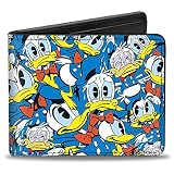 Buckle-Down Herren Donald Duck 5-Poses Stacked Collage Reisezubehr-Bi-Fold-Brieftasche, Mehrfarbig, Standard größ