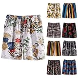 JIAYOUA Herren Sommer Badeshorts Große Größe Boardshorts Schnelltrocknend Kurze Badehose Atmungsaktiv Badehose mit Kordelzug Elastische Taillen Strand Shorts Herren Strandshorts mit T